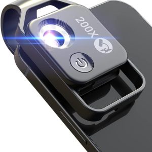 Phone Microscope with CPL Lens/LED Light. Nano Zoom 200X Pocket Microscope Camera Attachment with Universal Clip for Most iPhone/Andriod Phone - The Best Gift to Enjoy Microworld for Kids and Adults