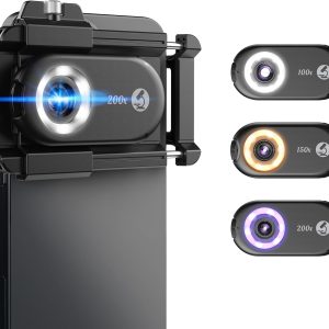 MIAO LAB 100X/150X/200X Nano Zoom Phone Microscope Lens for iPhone/Android | 3-in-1 Phone Microscope Lens Kit with LED UV Light/CPL/Universal Clip. Mini Pocket Digital Microscope